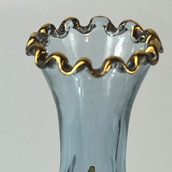 Venetian Murano Signed Bud Vase 24kt Gold 7" Hand Painted Mouthblown Fine Art - Picture 13 of 16